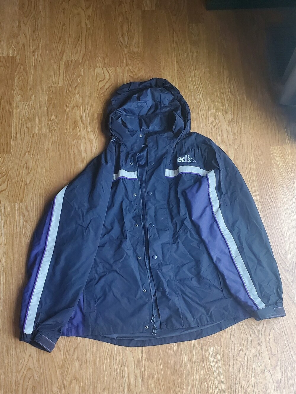 FedEx Navy Raincoat with Reflective Stripes - Sizes M and L